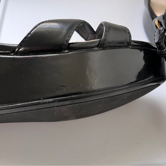 PRADA Linea Rossa Black Patent Platform Strap Slingback Sandals - Picture 15 of 16